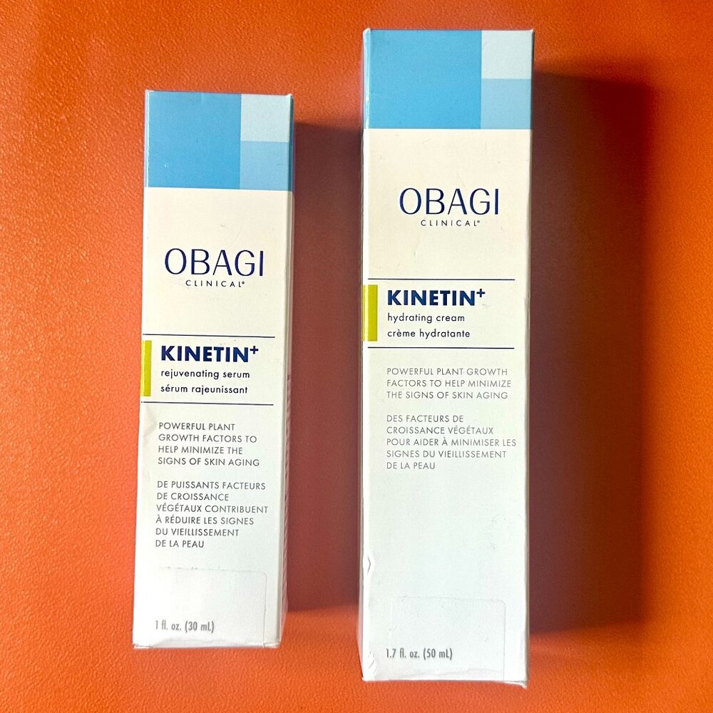 OBAGI Clinical Kinetin+ Rejuvenating Serum & Kinetin Hydrating Cream NEW Bundle
